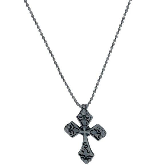 Gothic Filigree Cross Rhinestone Silver Pendant Necklace Religious Jewelry Women - Picture 1 of 7